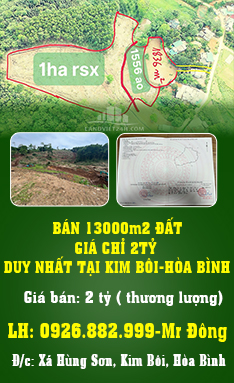 BÁN 13000m2 ĐẤT GIÁ CHỈ 2TỶ DUY NHẤT TẠI KIM BÔI-HÒA BÌNH - Ảnh chính